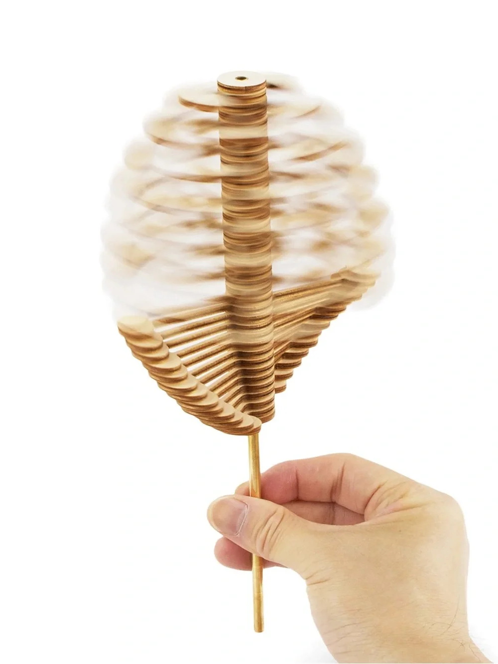 PlayableART Helicone Kinetic Tabletop Sculpture Art Toy MoMa Met Museum Wood